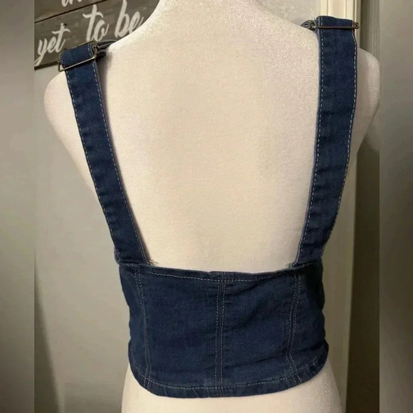 Denim jeans top with front buttons Size small - Picture 6 of 7